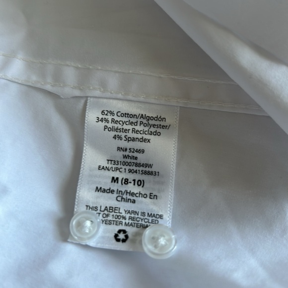 Time & Tru White Button Down Shirt - Medium - Picture 7 of 7